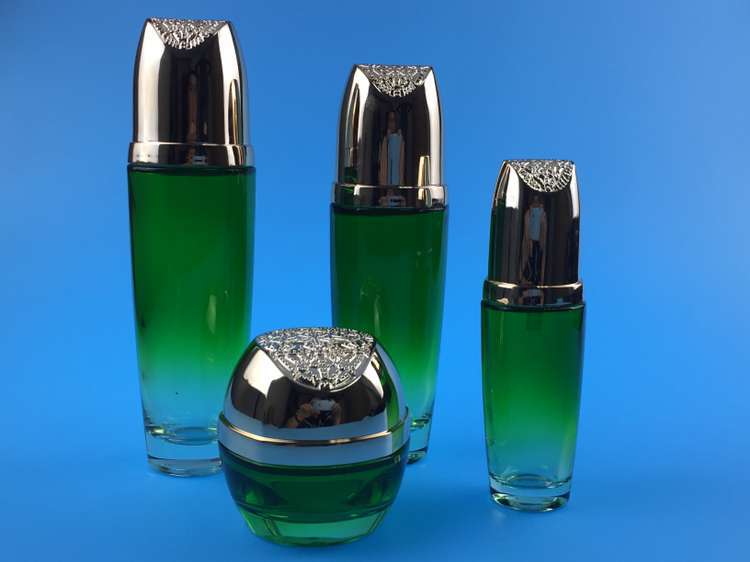 化妆品包材现货批发新款高档化妆品玻璃套装瓶/翡翠佳人款 化妆品包材