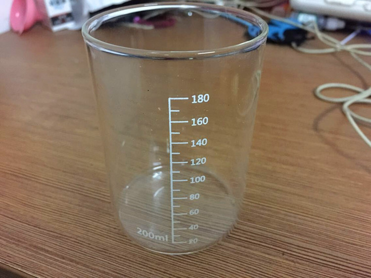 正品200ml玻璃量杯带刻度耐高温可加热实验室医用耐热玻璃烧杯