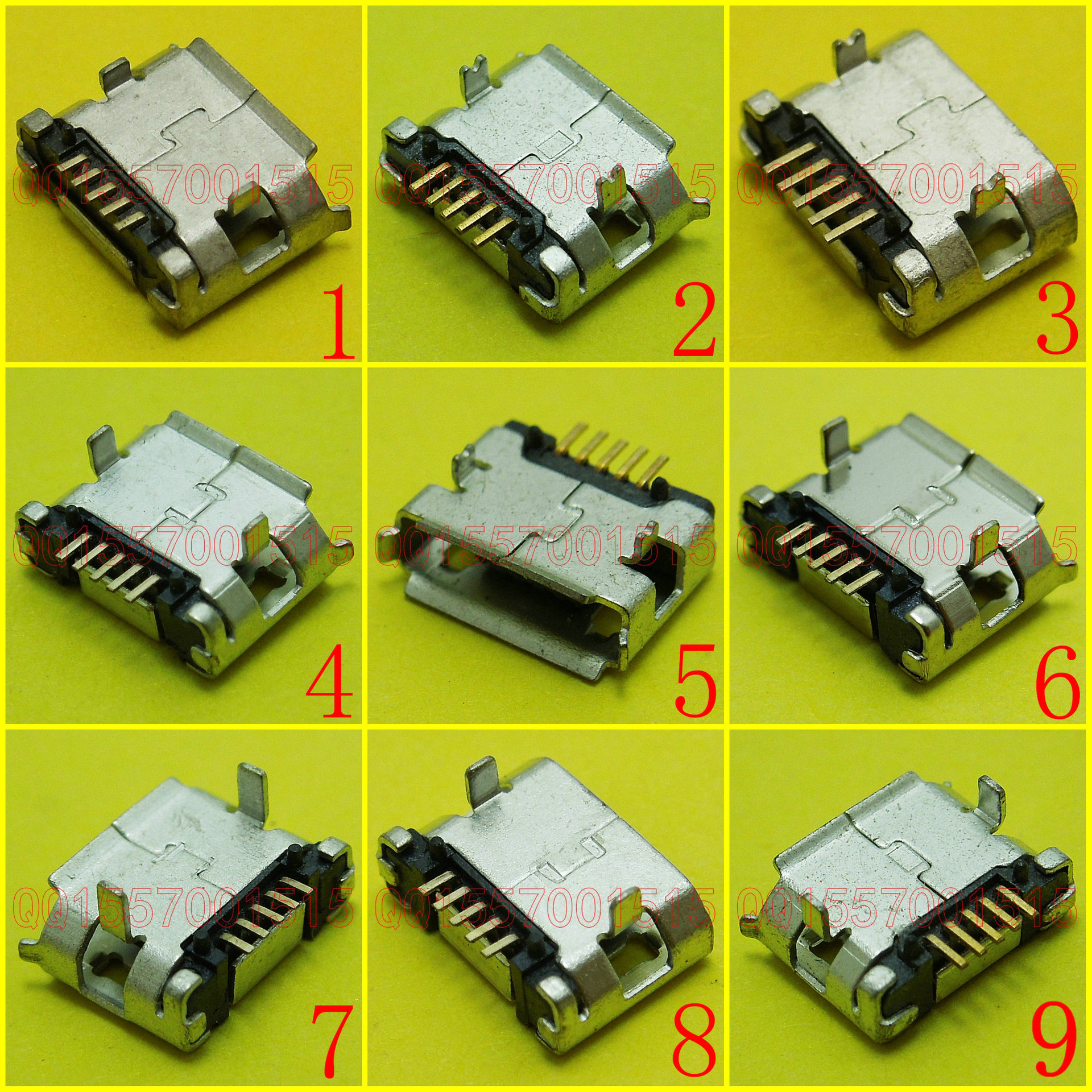 micro usb 5p母座 usb插座 5.9mm脚距 .
