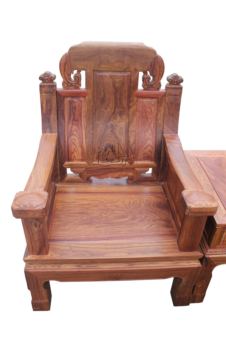 檀坊明清古典红木家具 刺猬紫檀素面象头如意沙发客厅沙发组合