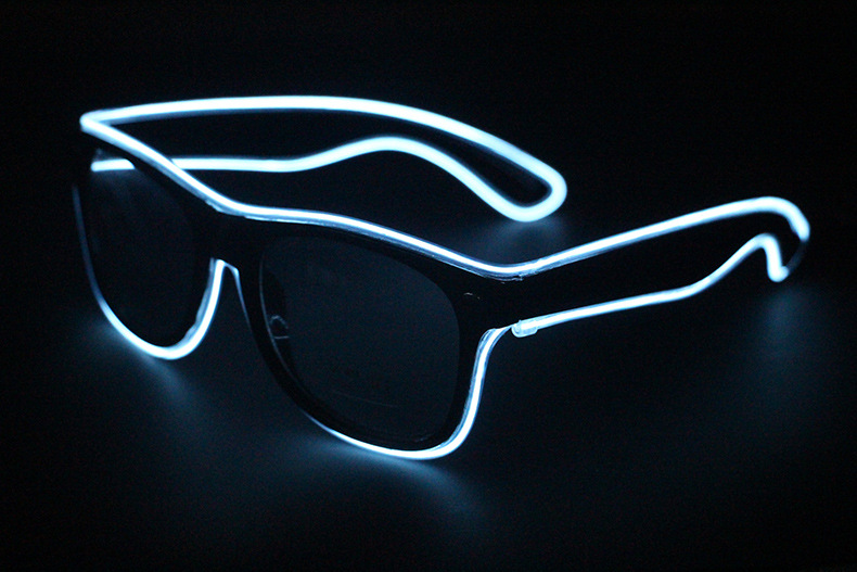 2016新款多色发光眼镜荧光眼镜el闪光眼镜led发光可声控厂家直供