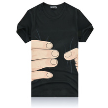 直销新款夏装男士短袖T恤男式3D大手短袖t恤韩版潮男外贸ebay