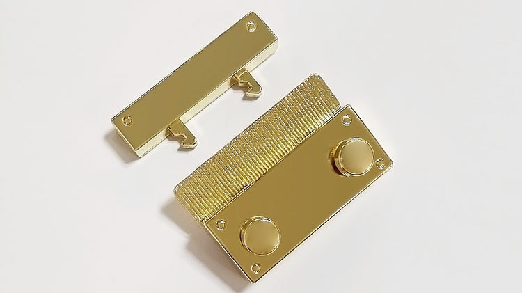 s1737手袋箱包五金高档盒子锁扣合金机关锁简约两点插锁厂家直销