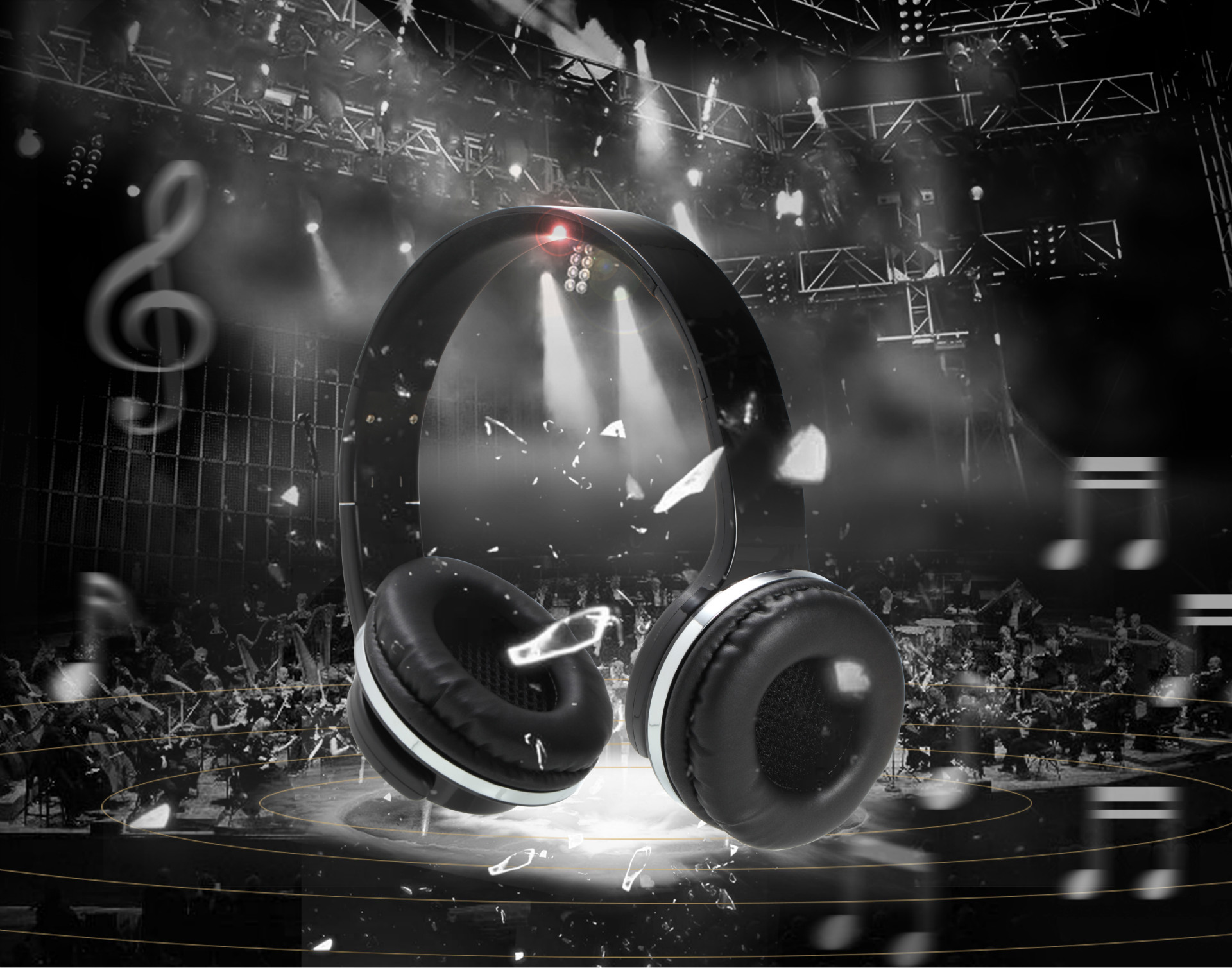 蓝牙耳机创意头戴式低音炮环绕声蓝牙耳机蓝牙音响立体声h666