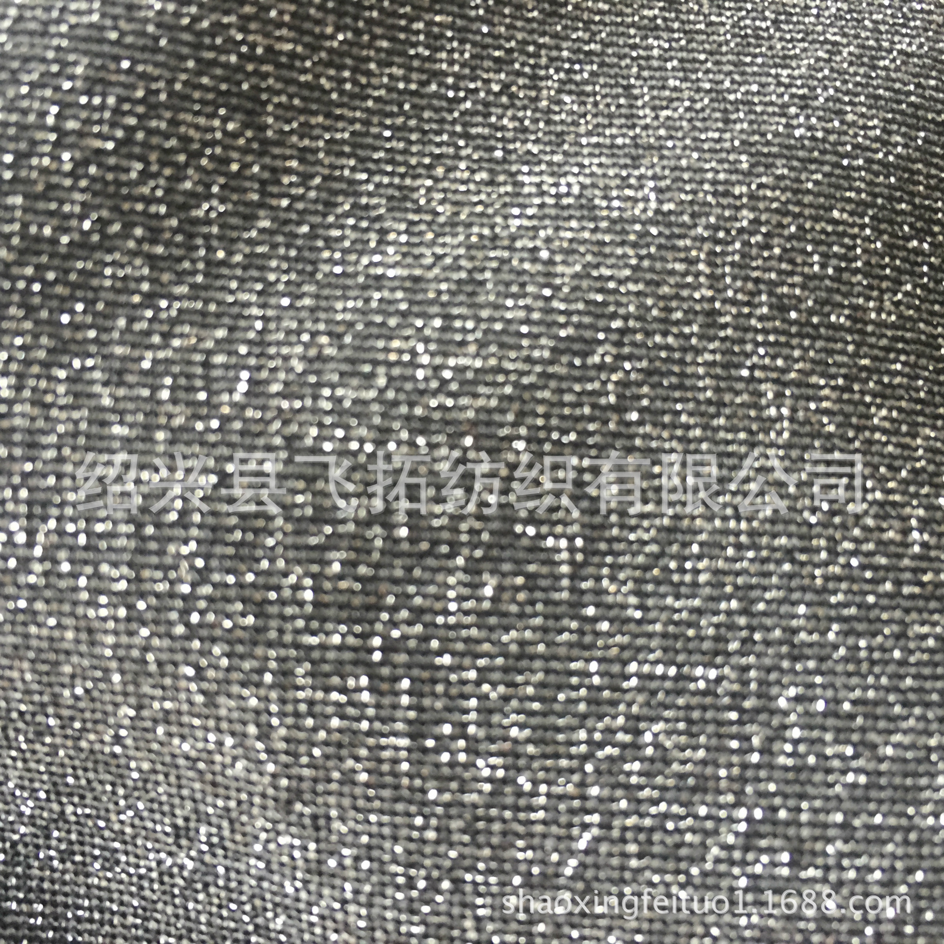厂家直销针织全涤银丝氨纶罗纹布 时装银丝针织面料