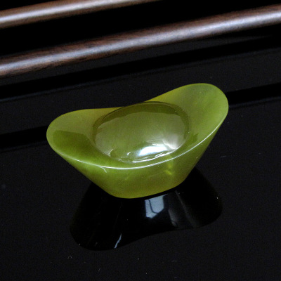 天然岫玉 玉石 玉元宝 小号 玉器工艺品 玉a货 手工 厂家批发