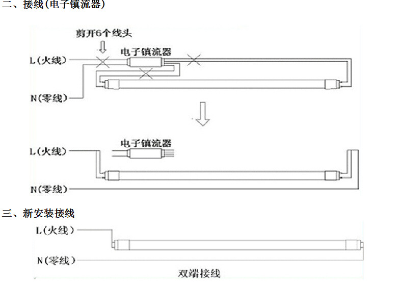 t4灯管安装示意图图片