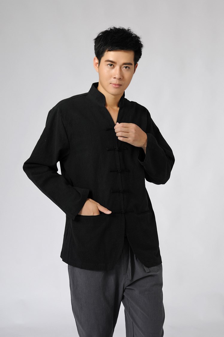 中山装衬衫 立领男士中山装衬衫 春夏秋款