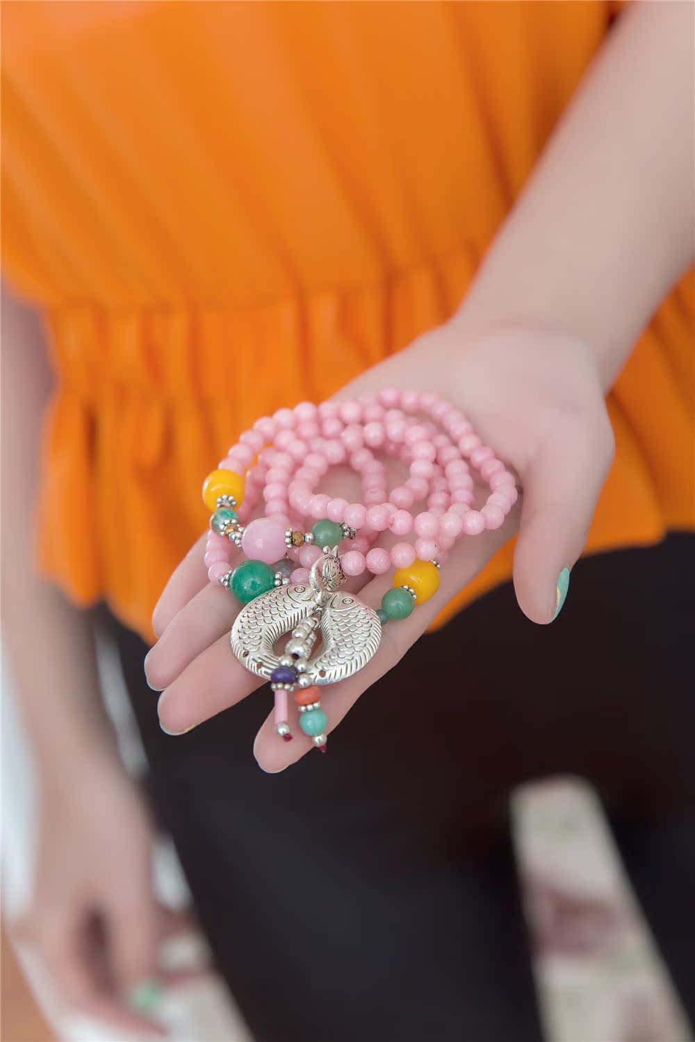 泰国双鱼天然水晶转运珠珠手链女士韩版时尚