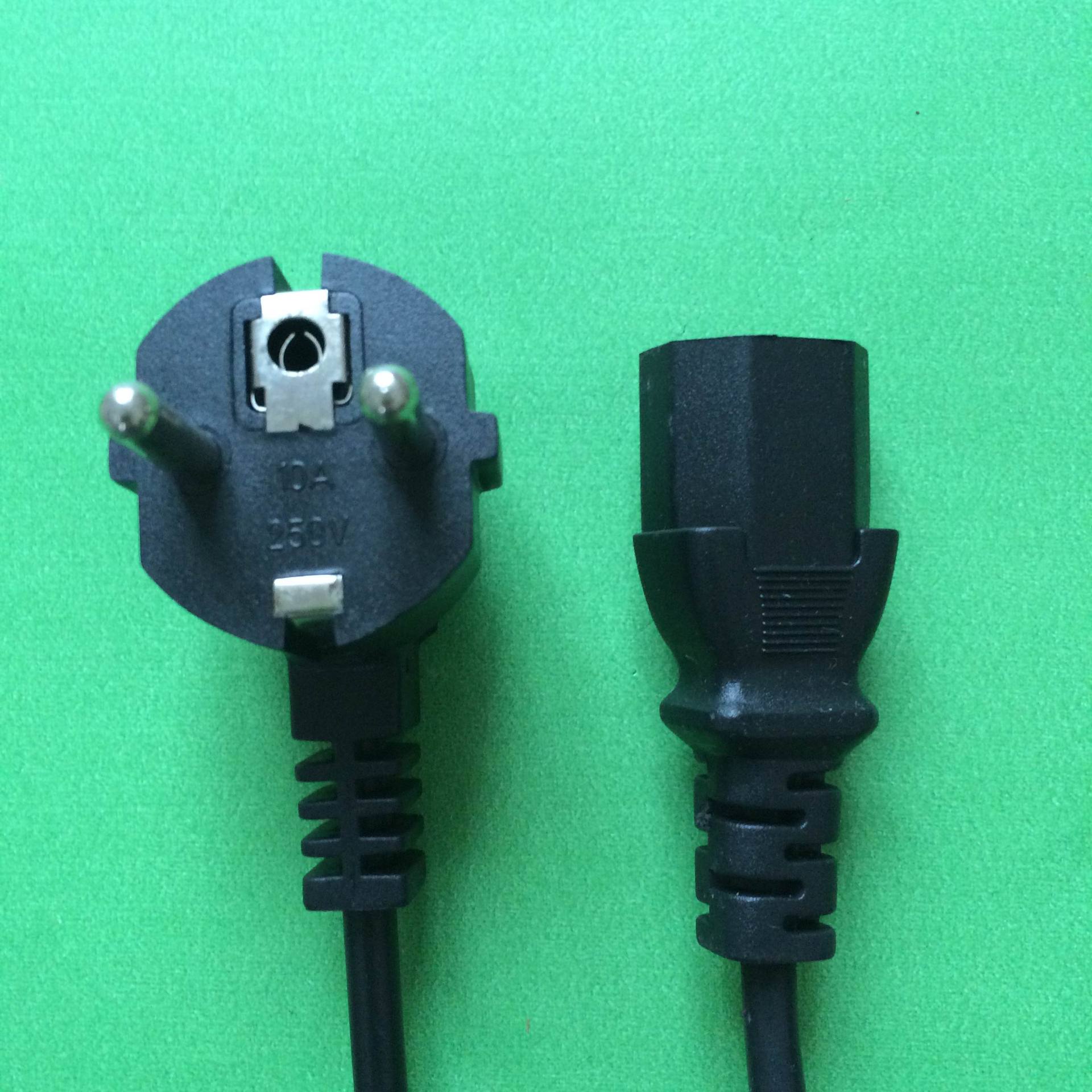 【厂家直销】润泽 大欧规带品字尾三芯ac电源插头线