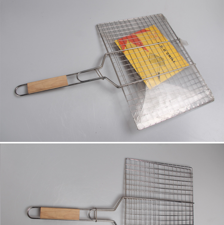 厂家直销烤鱼网夹子烧烤拍子网夹烧烤鱼夹网肉夹鱼夹烧烤工具