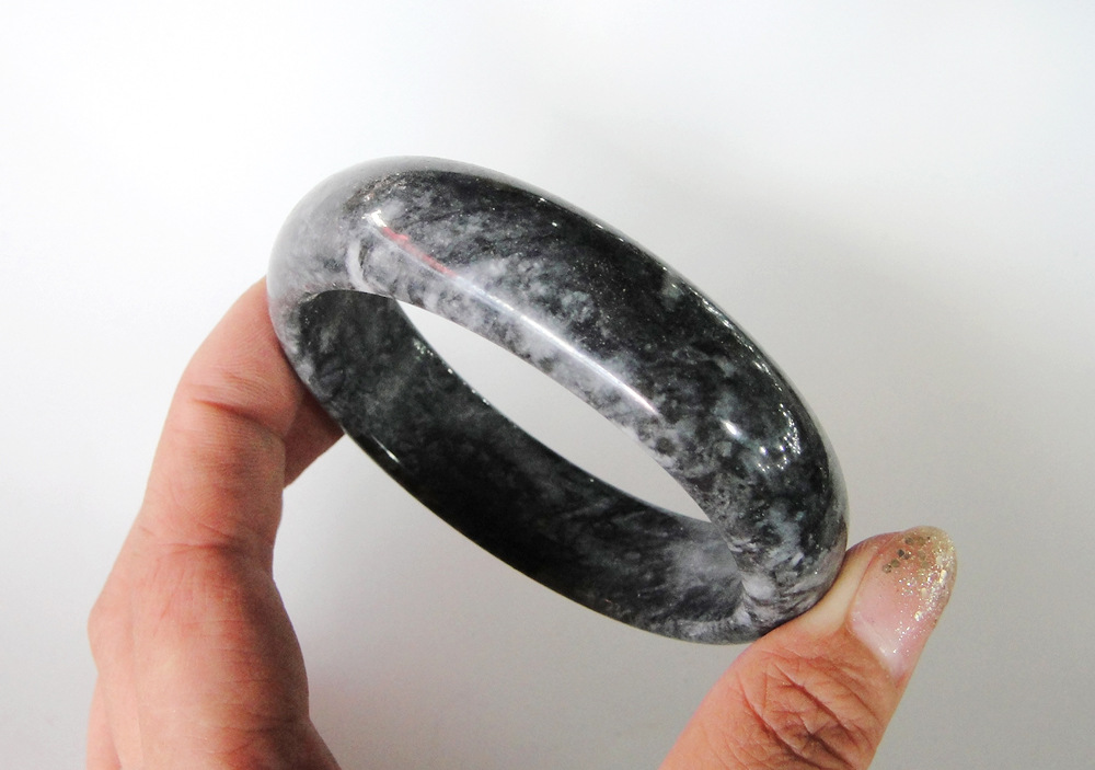 玉石手镯方解石大理石加宽青花玉手镯地摊热销玉手镯厂家批发