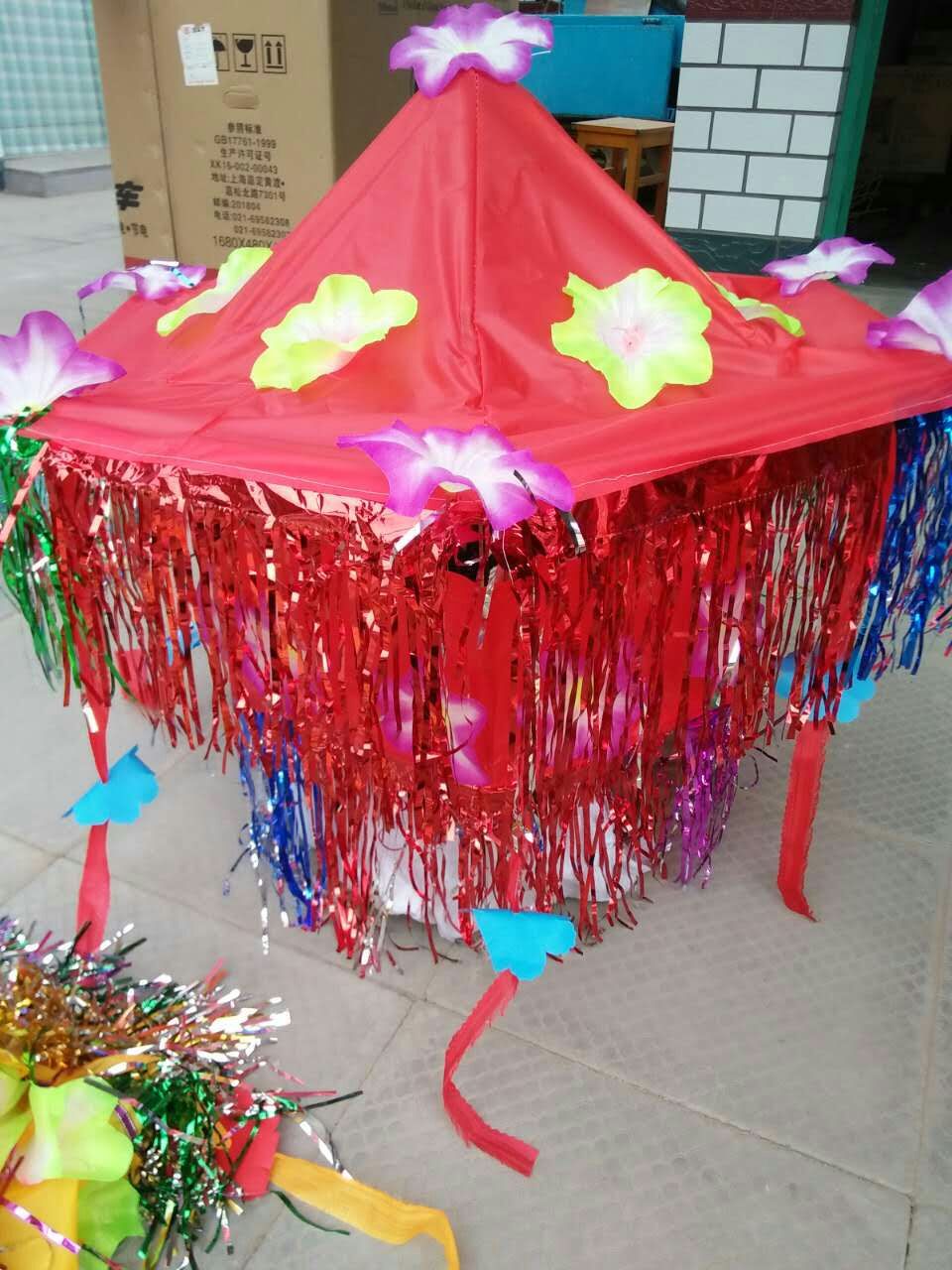 厂家现货供应黄罗伞 批发殡葬用品 80cm双层新品六角伞 殡葬用品