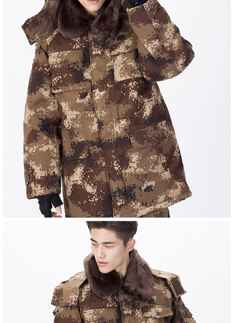 07冬季荒漠迷彩作训大衣 防寒保暖 冬季棉大衣 户外保暖迷彩大衣