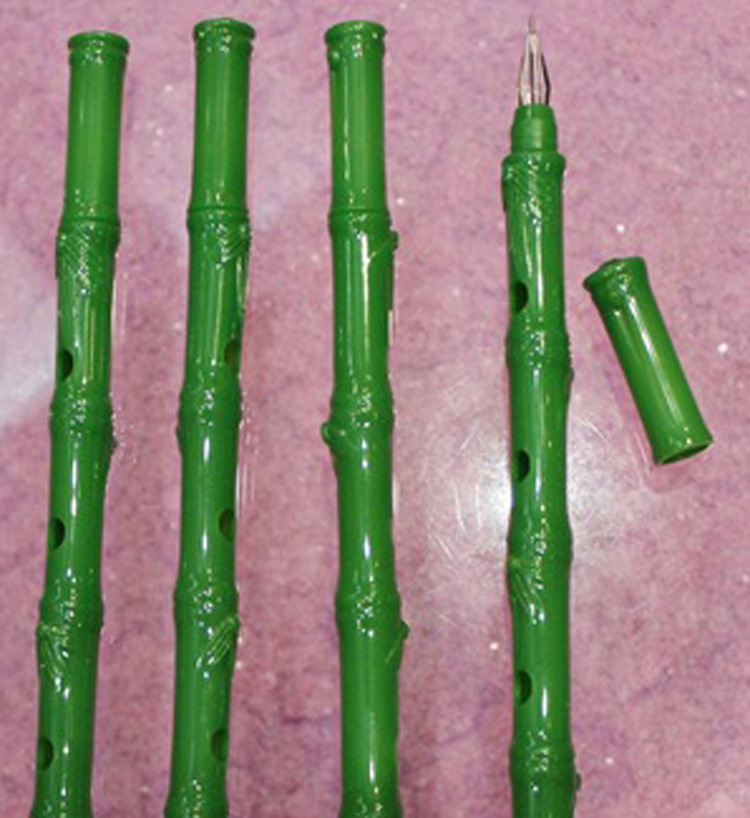 厂家直销新奇特创意学生文具逼真竹子中性圆珠笔 广告针管水性笔