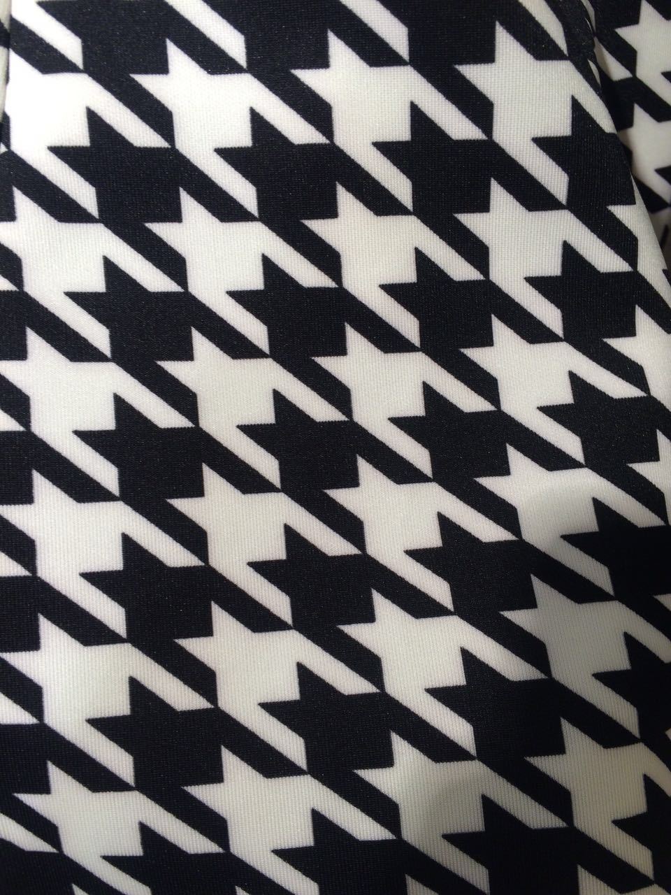 厂家直销 女装面料 数码印花经典百搭飞机格千鸟格印花230g空气层