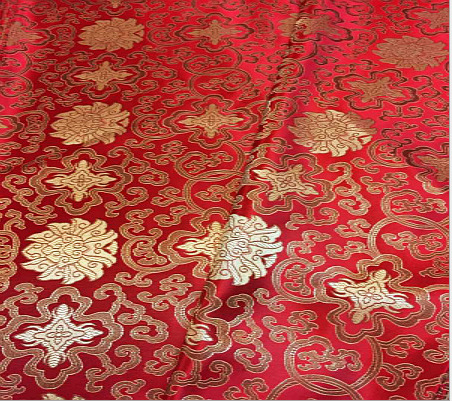 150公分宽尼龙织锦缎 富贵花 包装盒艾灸包面料 盈信纺织厂家直供