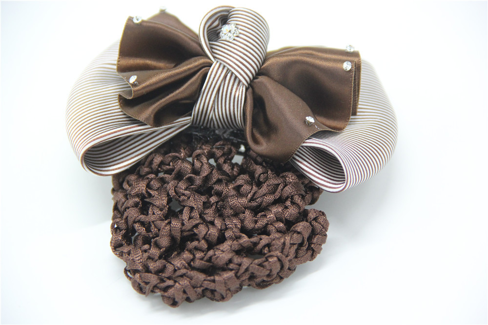 2019新款银行职业发夹空姐发网兜蝴蝶结发网头花定制批发