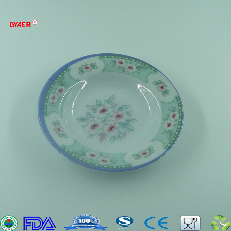 Printing Export Customization 30% Yiwu Factory Melamine Melamine Dish Melamine Plastic Deep Plates