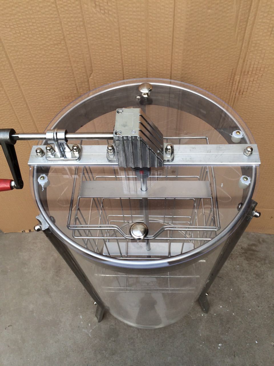 摇蜜机 蜂旺出口型2框两框二框手动透明玻璃摇蜜机 蜂蜜分离机