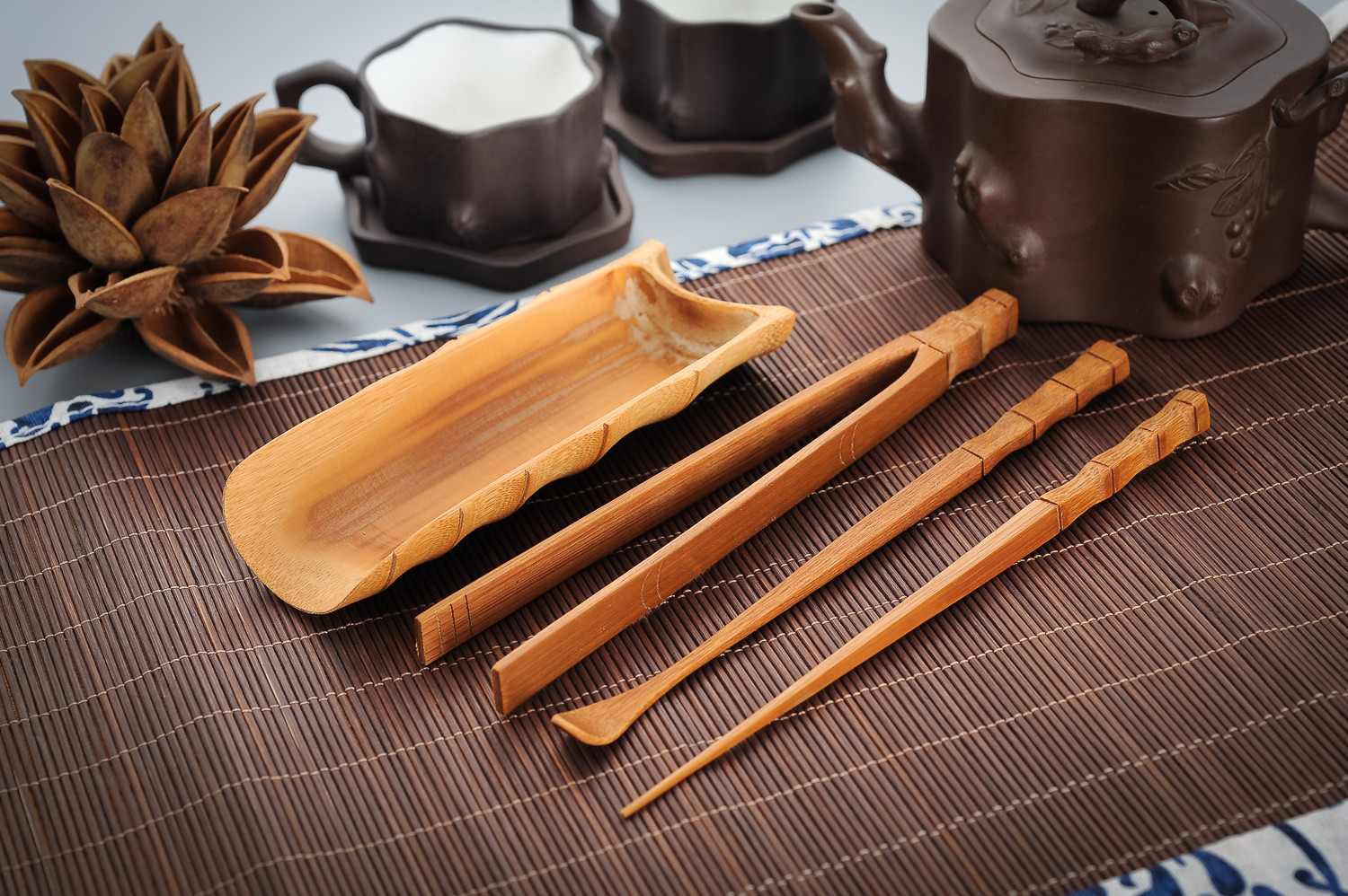 竹节茶具四件套 茶则 茶夹茶针 安吉竹工艺品 厂家直销