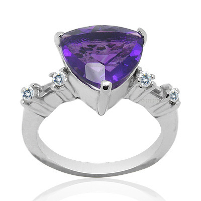 h462戒指 贵菲尔珠宝925银紫水晶