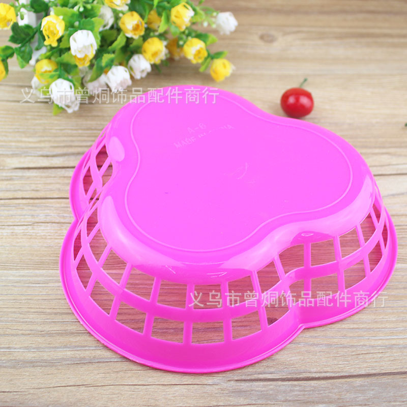 A- 6 Hollow Fruit Basket Candy Color Plastic Fruit Plate Desktop Food Storage Basket One Yuan Two Yuan Wholesale