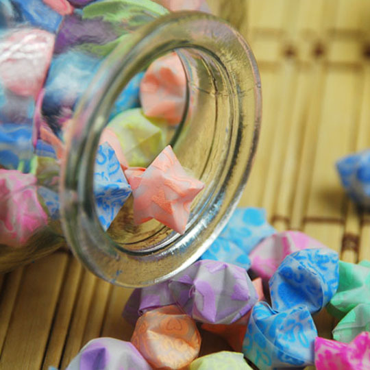 夜光纸星星 成品 手工折纸幸运星星 diy礼物 装饰许愿折纸星星