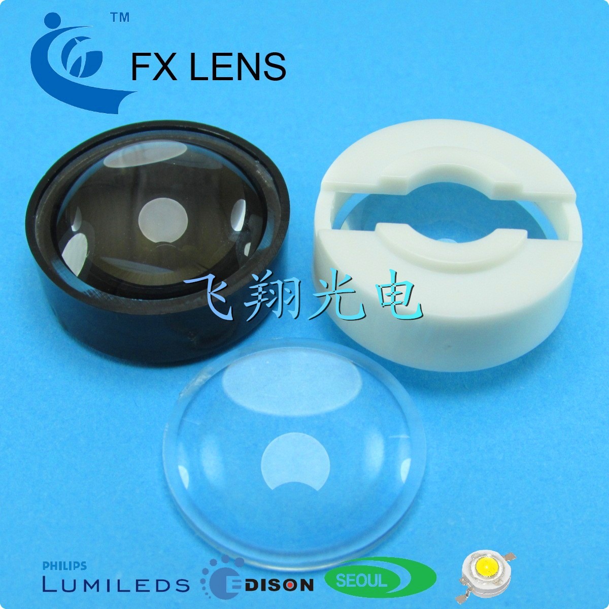 20mm Diameter 75 Degree Glossy High Power LED Optical Lens Wall Washer Line Light