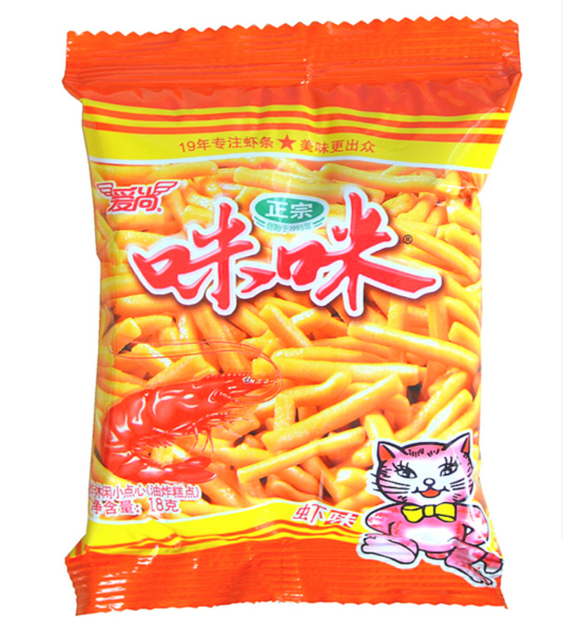 爱尚 福马咪咪虾条 油炸休闲小点心 18g*40包
