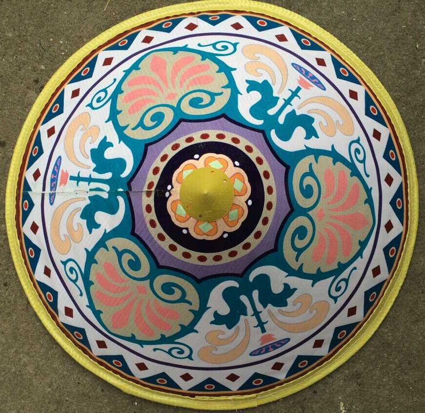 舞蹈用品六一幼儿童演出道具采茶花彩绘防晒防雨遮阳装饰斗笠帽子