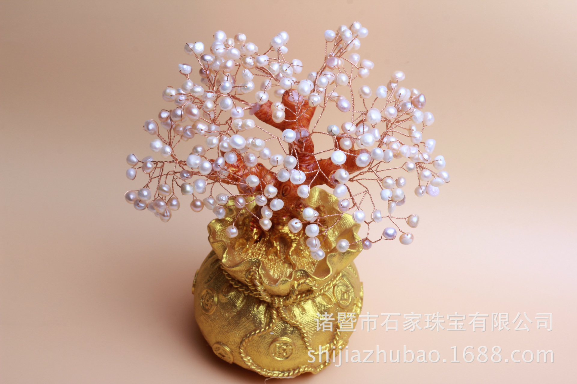 石氏珍珠 淡水珍珠 纯手工珍珠工艺品 发财树 厂家直销批发