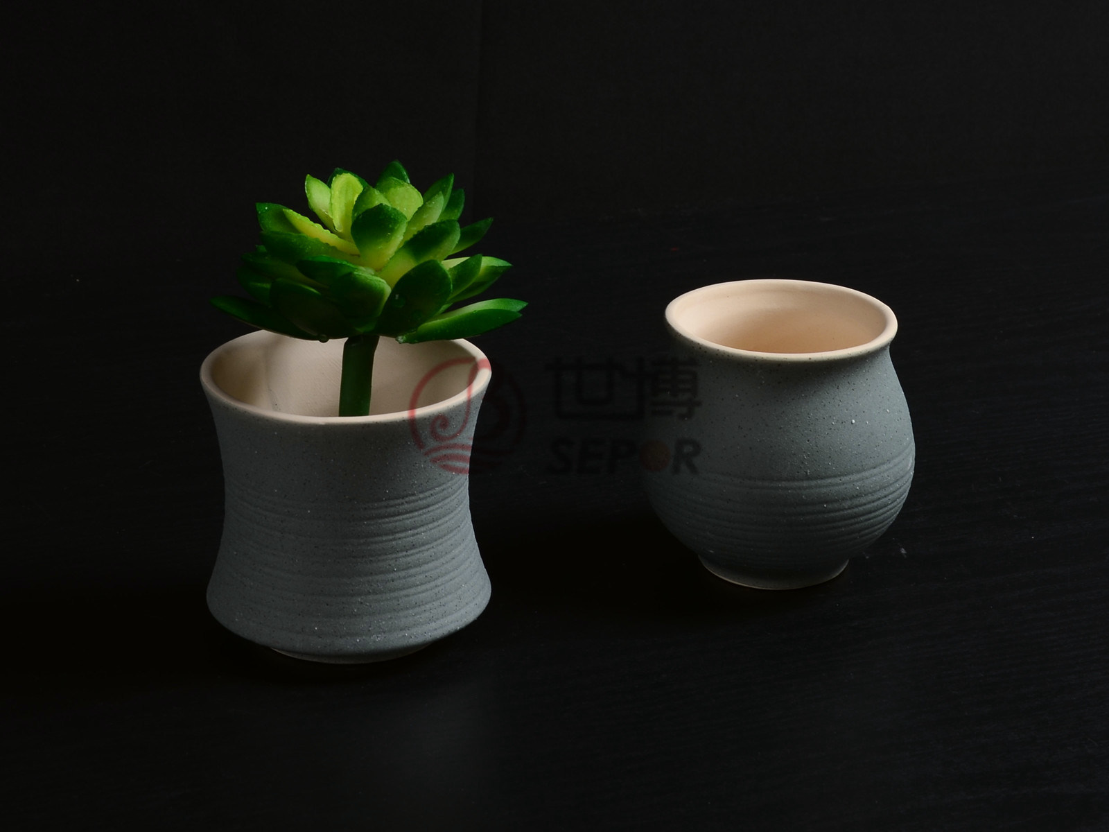 素烧吸水花盆陶瓷工艺品 多肉植物花盆带孔透气简约创意粗陶花器