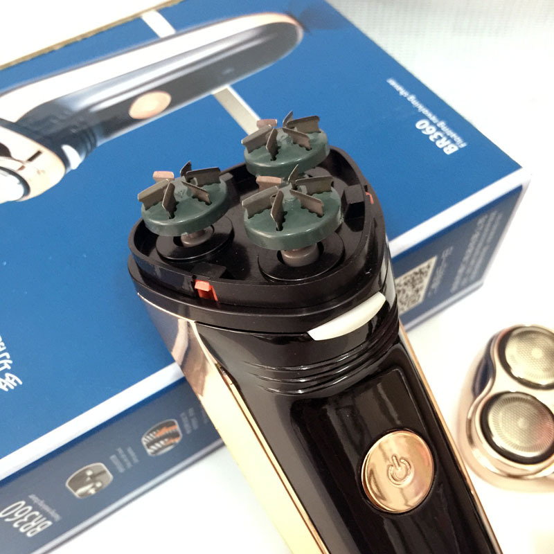 2015博仁360三头浮动旋转电动剃须刀土豪金多功能剃须刀