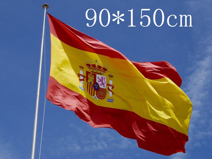 f955 现货90*150cm 3*5ft西班牙国旗 4号涤纶旗帜 spain flag