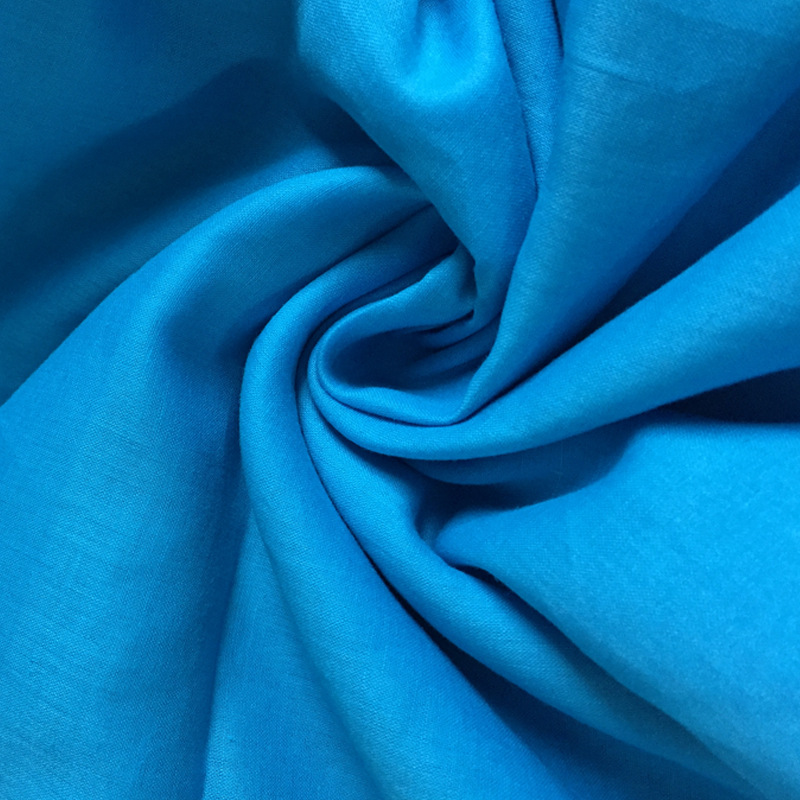 苎麻棉交织弹力染色布 苎麻棉色织混纺面料 宋惠乔同款女装.