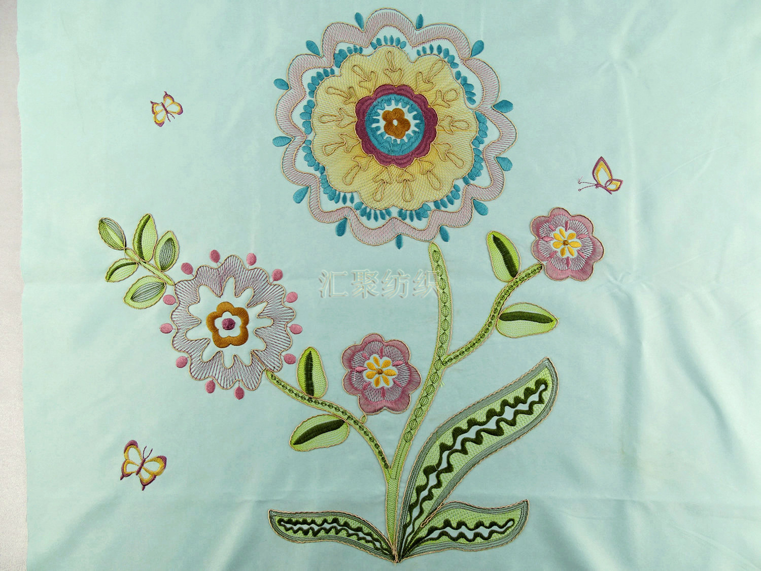 平绣加工 平绣 绳绣 特种电脑绣花 多色太阳花 定制花型