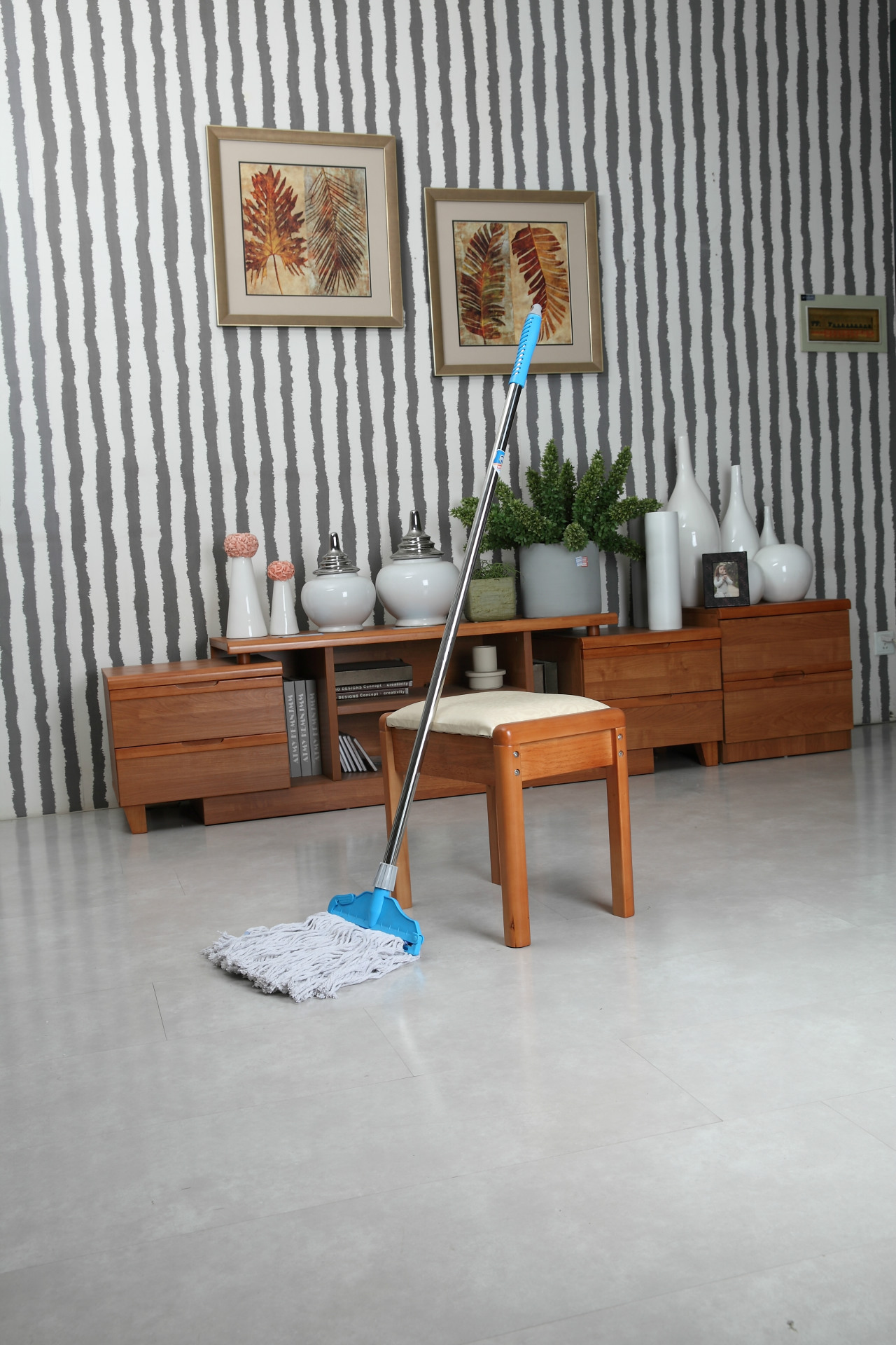 霸州厂家直销美尔雅高质量纯棉吸水拖把夹固式线拖地板拖