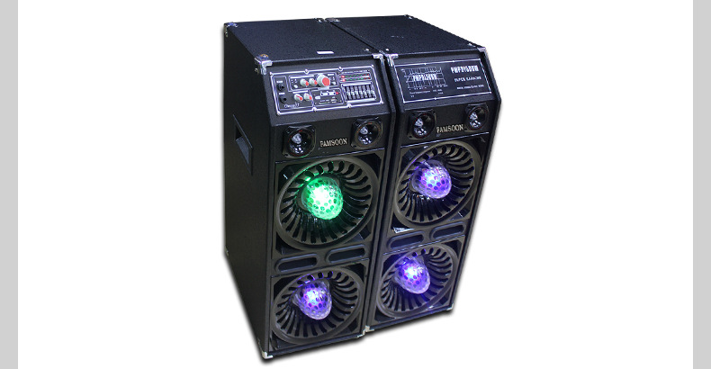 一竿通凡讯音箱镭射彩灯ktv专业有源舞台音响广场舞音响对箱