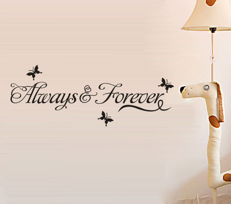 9052always and forever热销英文客厅装饰墙贴 厂家批发定制