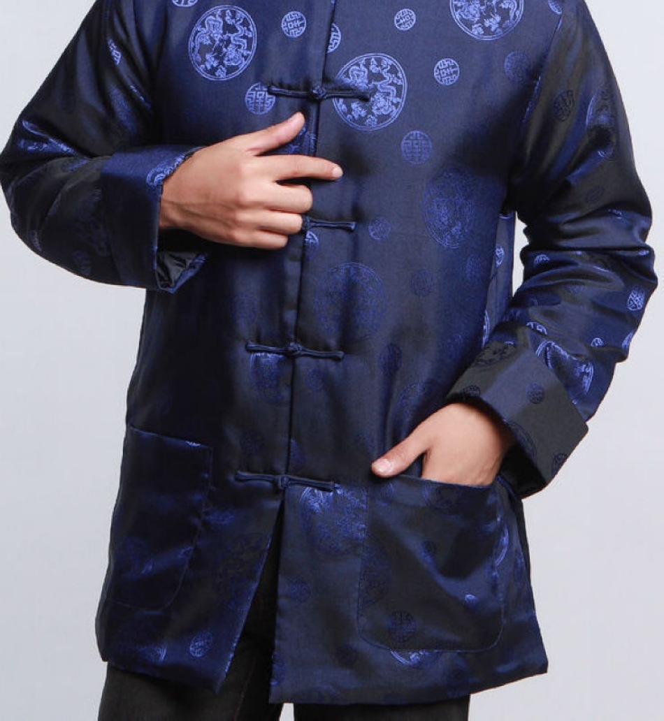 高级红色绸缎外套流行批发新款夹棉复古中式唐装男式棉袄棉衣棉服