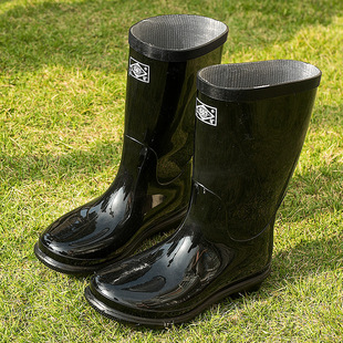 际华3517工矿水鞋黑色中筒劳工雨鞋工地劳保男士橡胶雨靴批发包邮