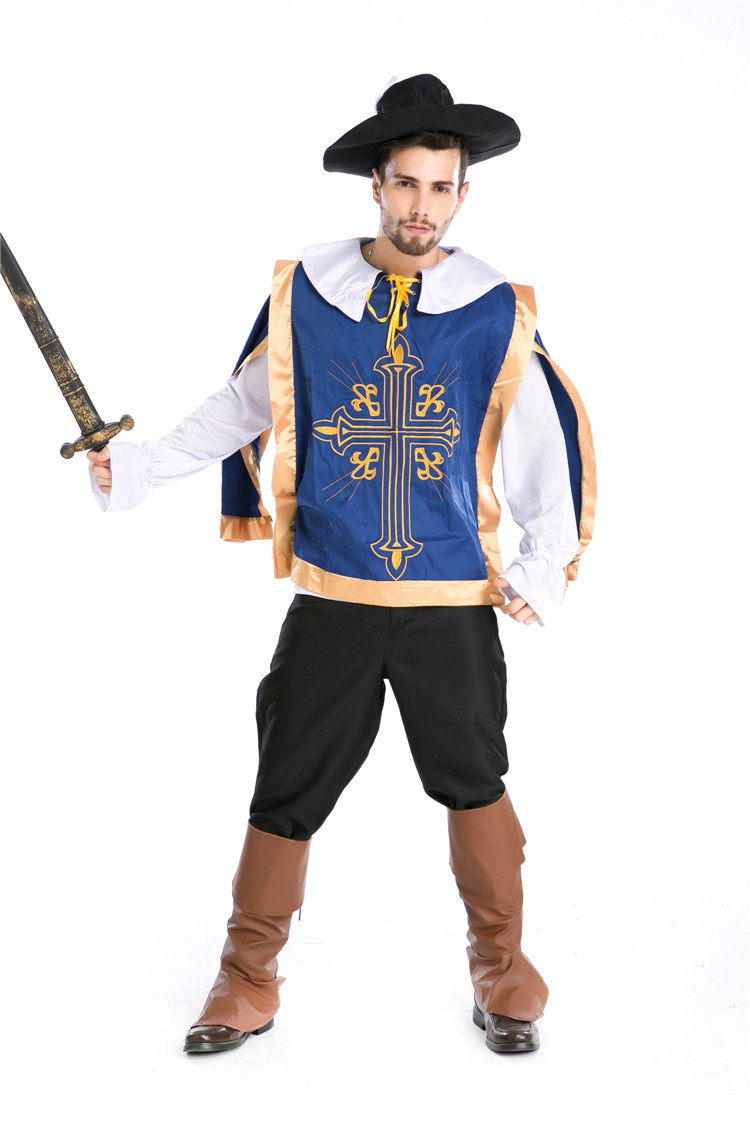 万圣节服装男 中世纪皇家卫兵军官cosplay加勒比海盗杰克船长服