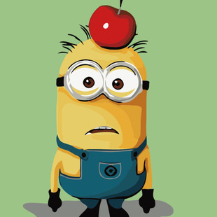 厂家直销 手绘动漫人物小黄人数字油画2020 儿童diy数字油画批发