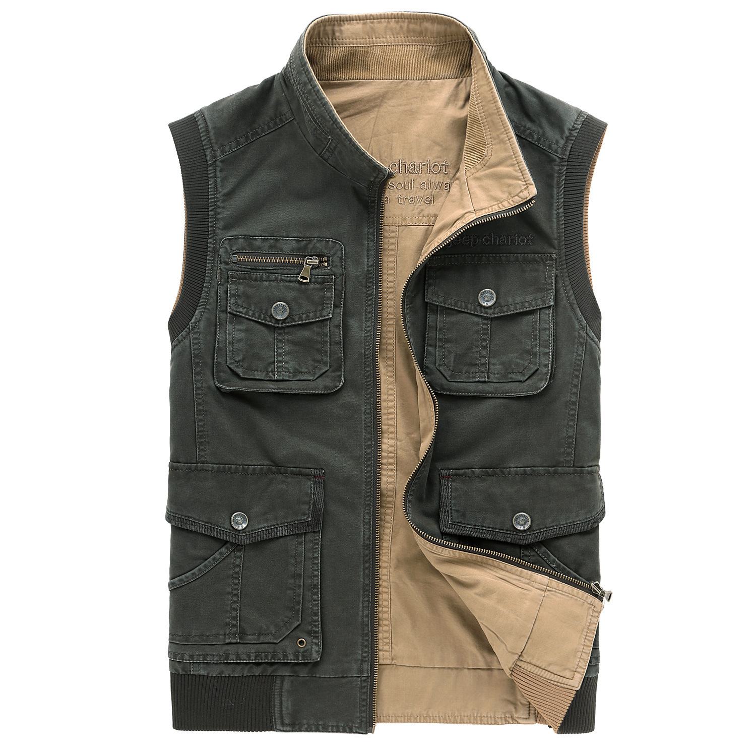 吉普战车男马夹背心 双面穿jeep春秋新