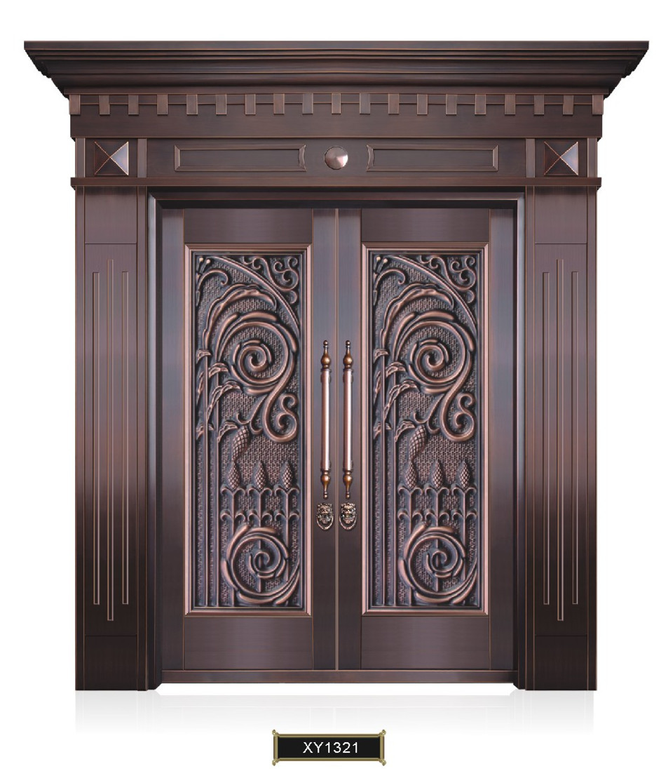 新跃1321款 厂家定制 加厚不锈钢镀铜仿铜门 防盗自建房进户门