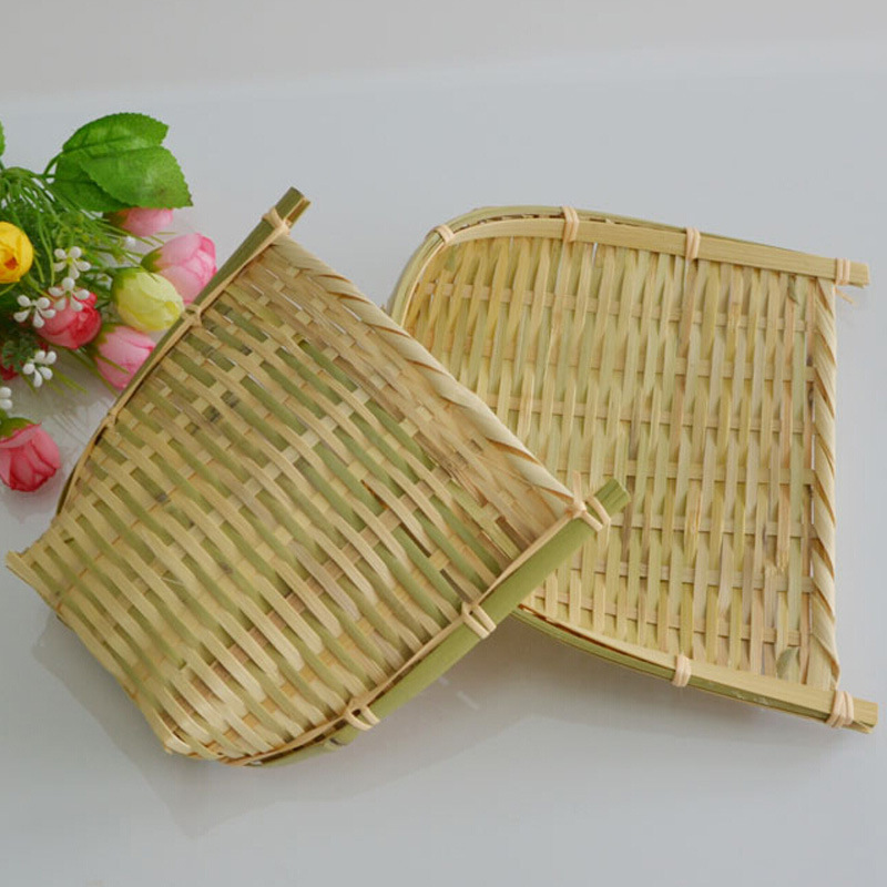 厂家直销新品推出家具用品迷你竹制畚箕竹编簸箕水果摆件