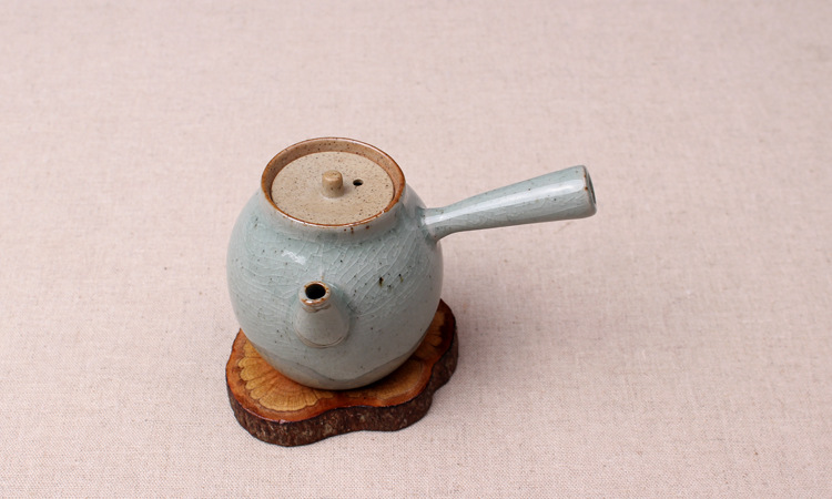 陶瓷茶具陶土壶 日式壶 古岩泥原矿侧把壶 创意功夫干泡茶壶