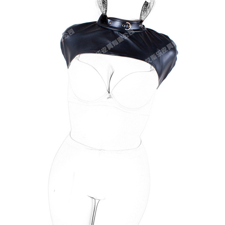 艾斯乐黑色皮革单手套紧束衣情趣禁锢约束捆绑拘束装