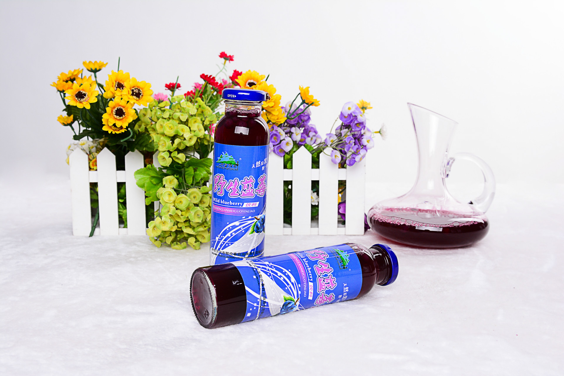 东北特产 兴安猎神 野生蓝莓果汁 野生蓝莓饮料 300ml*20/箱